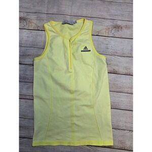 Adidas Stella McCartney Tank Top Womens S Yellow Quarter Zip Seamless Activewear